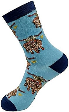 Socks - Ladies - Highland Cow by Eco Chic – The Scottish Shoppe