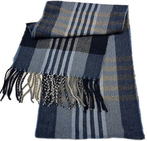 Scarf - Blue Check Stripe