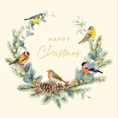 Christmas Card Pack - Beautiful Bird Wreath