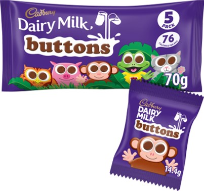 Chocolate - Cadbury Dairy Milk Buttons 5 Pack