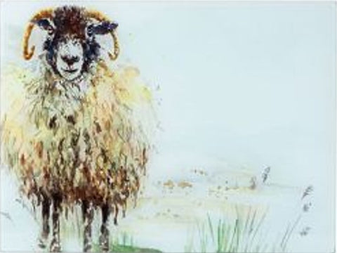 Glass Cutting Board Sheep
