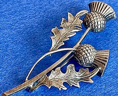 Brooch - Sterling Silver Thistles