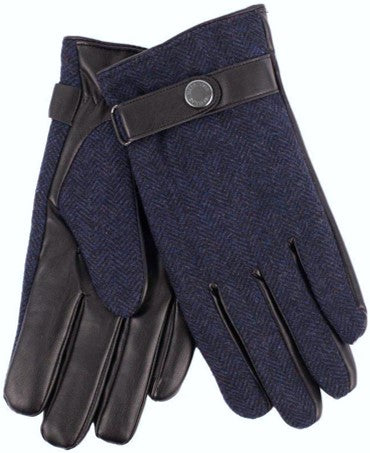 Gloves - Men's Blue Tweed Stud