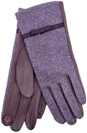 Gloves - Ladies Purple Herringbone