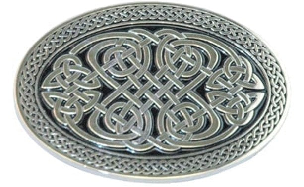 Pant Belt Buckle - Oval Celtic Knotwork