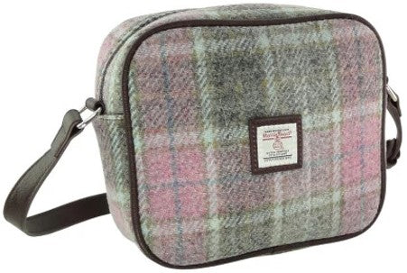 Harris Tweed Handbag - Almond - Pink/Green