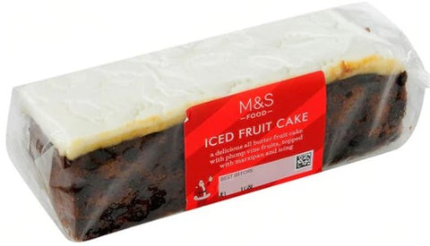 Marks & Spencers Iced Top Fruit Cake Slab