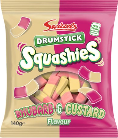 Swizzels Drumstick Squashies - Rhubarb & Custard Flavour