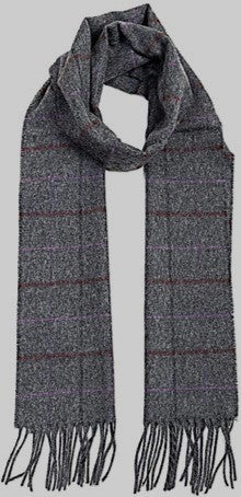 Scarf - 100% Merino Wool, Grey Check