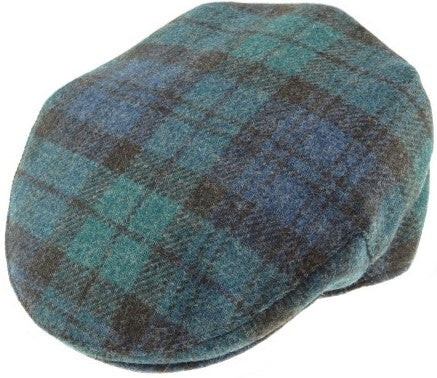 Shetland Wool Tartan Cap - Black Watch