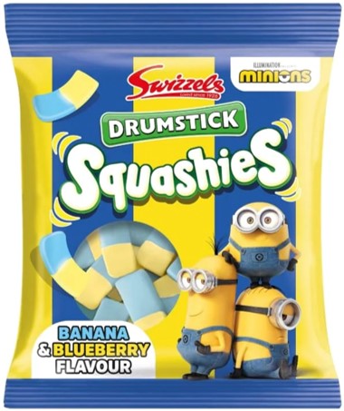 Swizzels Drumstick Squashies - Minions Banana & Blueberry Flavour