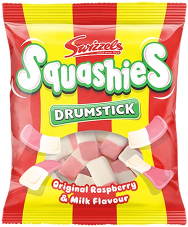 Swizzels Drumstick Squashies - Original Raspberry & Milk Flavour