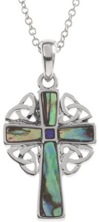 Pendant - Celtic Cross Paua Shell